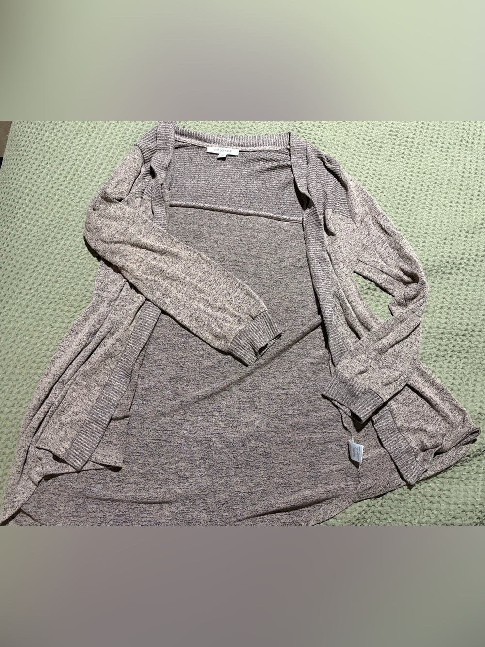 Lightweight Open-Front Taupe Cardigan Sweater
